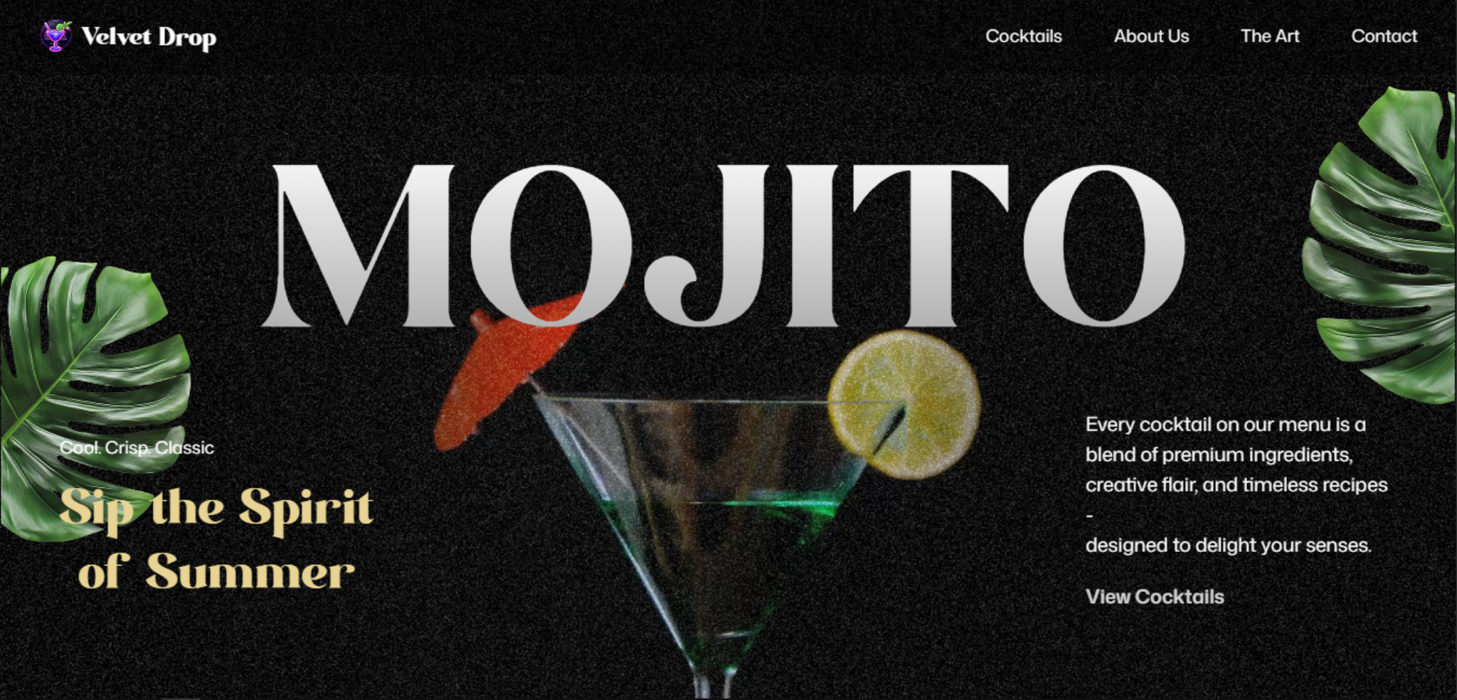 Cocktail Showcase (GSAP Landing Page)